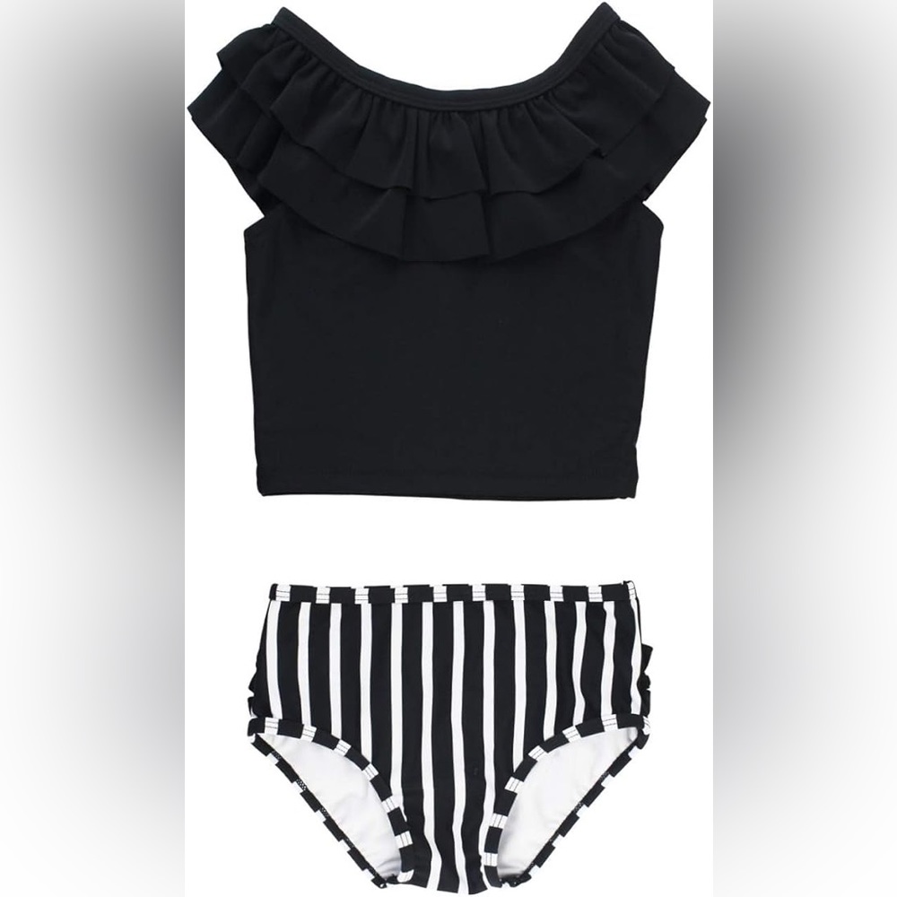 Ruffle butts 18-24 month bathing suit - one piece - brand new - black and white